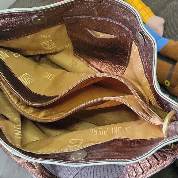 CECCONI PIERO Italy Leather Green Hand Bag Purse - Picture 5 of 13